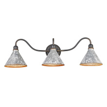 Golden 0877-BA3 ABI-GV - Wry Lighting Jasper 3-light Vanity in Antique Black Iron